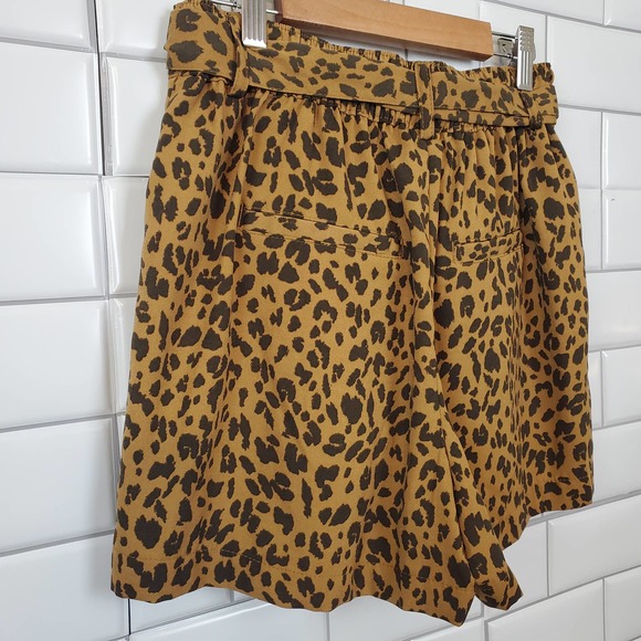 A NEW DAY | ANIMAL PRINT LEOPARD CINCHED WAIST DRESSY SHORT SHORTS WOMEN SIZE XS - Picture 10 of 17